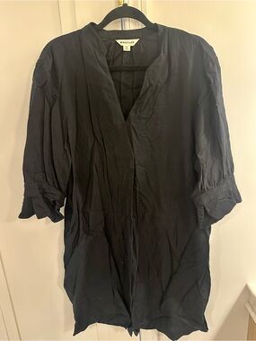 Whistles Black V-neck shirt dress